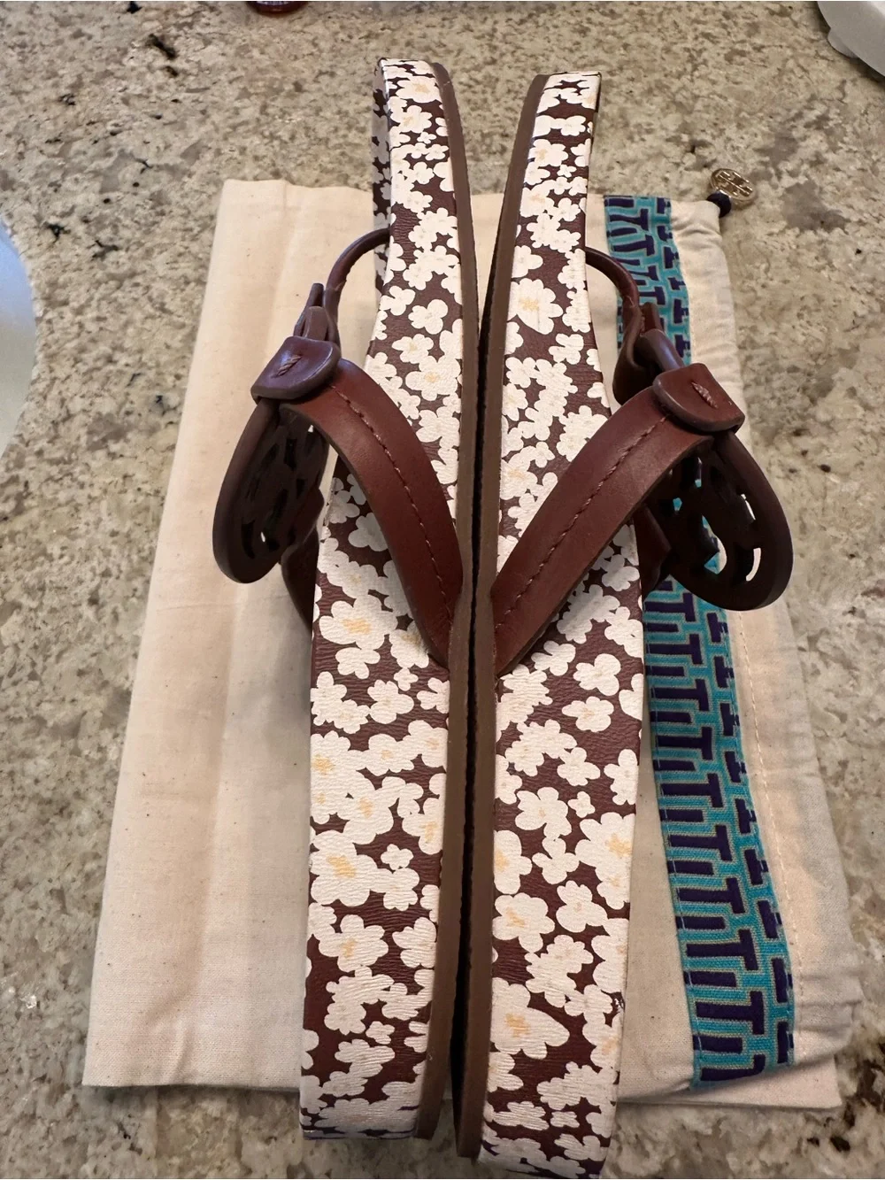 Tory Burch Brown Daisy Insole Women's Sandals